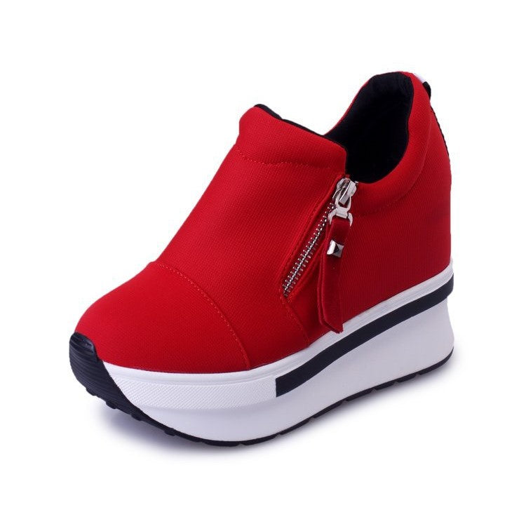 Women's Canvas Zipper Platform Shoes, Sneaker – RV2030