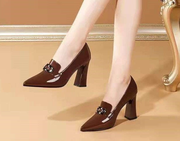 Women's Chunky High Heels Shoes, Style Shoes-RV2523