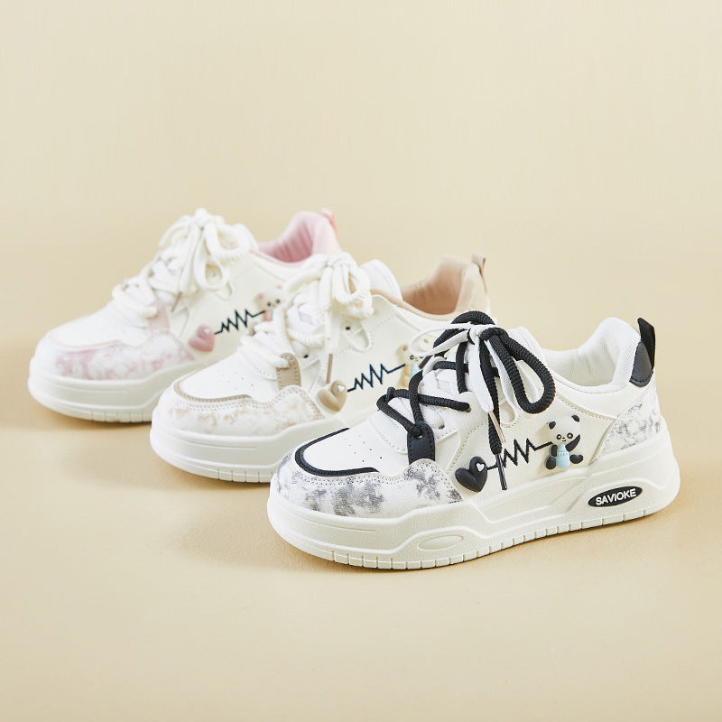 Student White Sneakers for Girls Cute Harajuku Style Shoes, Sneaker & Kades – WR146