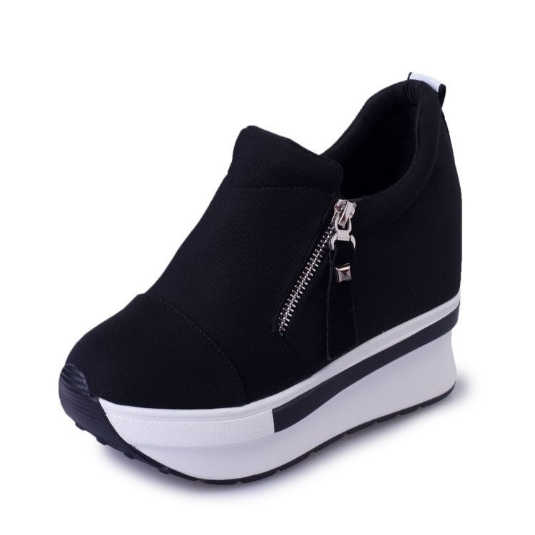 Women's Canvas Zipper Platform Shoes, Sneaker – RV2030
