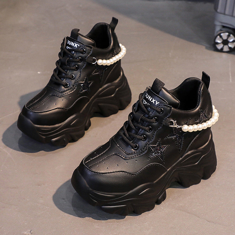 Women's Sporty Casual Heel Platform Chunky Sneakers Shoes, Sneaker – WR110