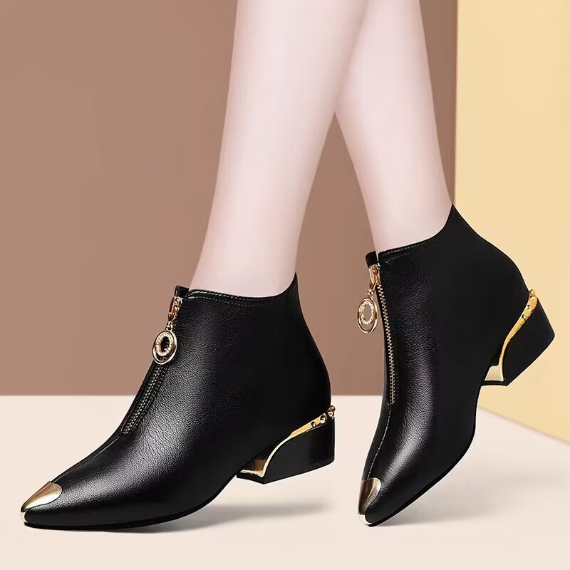 Women's Stylish Leather Shoes for Autumn and Winte, Boot Shoes-WR114