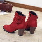Pointed toe, Chunky heel, Martin Boots, Women’s Shoes, Boot Shoes-WR70