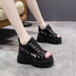 Korean Style Platform Casual Sports Velcro Sandals For Women, Balance Heel-RV614