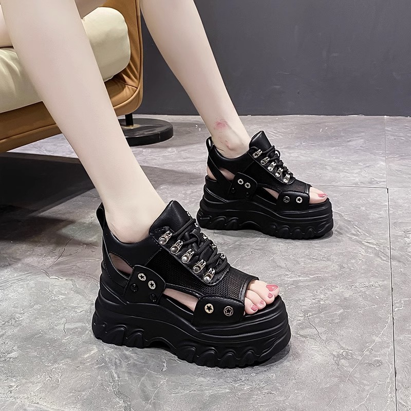 2_O1CN01Qooz471C8zPortHkw_!!167910037 Korean Style Platform Casual Sports Velcro Sandals For Women, Balance Heel-RV614 - Image 1