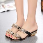 Women’s Sandals, Casual Sandals, Mid-Heel, Versatile & Trendy, Slipper-RV185