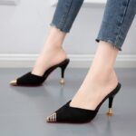 Popular Half-Slippers Closed-Toe Sandals for Women, Pencil Heel-RV1355 - Image 3