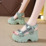 Korean Style Platform Casual Sports Velcro Sandals For Women, Balance Heel-RV646