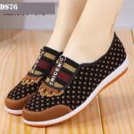 Women’s Old Beijing cloth mesh embroidered slip-on shoes. Canvas-DS76