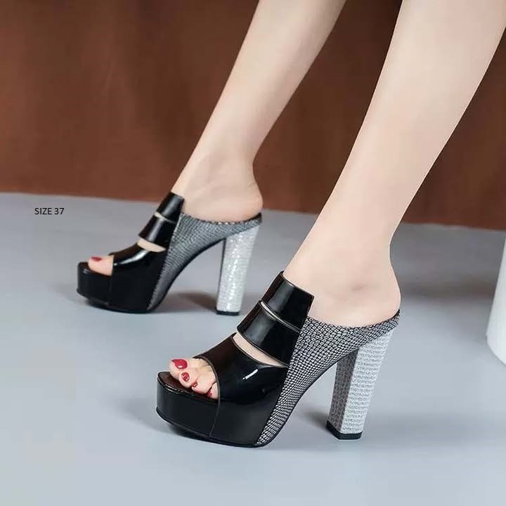 NC10-1990 TK Fairy-style Mid-heel Fashion Korean-style All-match Sandals For Women, Box Heel-NC10 - Image 1