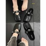 Women’s black flat soft-soled chunky heel work shoes For women, Style Shoes-NC11