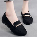 Women’s PU-sole Beijing cloth slip-on flats, Loafer-RV2405