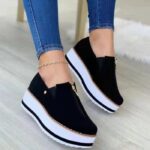 Women’s shoes, new style, soft-soled, thick-soled height-increasing single shoes, Canvas-WR34