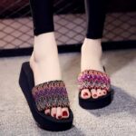 Women’s trendy summer wedge fashionable women’s sandals. Balanced Heel-RV650 - Image 3