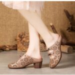Breathable & Comfortable K-style Women’s Shoes, Box Heel-RV1421