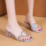 Fairy Style High-Heeled Sandals for Women, Box heel-RV1254