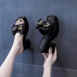 Women’s Fashionable For Outdoor wear, Square Toe, One-strap, Box Heel RV1470