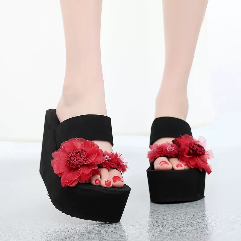 O1CN01mrzlC71Rnwr55m7Wi_34862221 Women’s Ethnic Style High-Heeled Beach Sandals, Balanced Heel-RV655 - Image 1