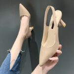 Pointed Toe Chunky Heel High Heels Women’s Shoes, Box Heel-RV1286