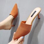 New Style Belt Buckle Color Block Pointed Toe Stiletto Women’s High Heels, Pencil Heel-RV1307