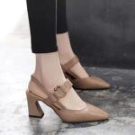 Chunky Heel, High Heel, Fashionable Casual Women’s Shoes, Box Heel-RV1390