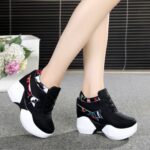 Women’s Casual Single Shoes Versatile High Heel Student Sneakers, Kades-RV2050