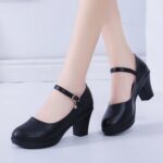 Breathable, soft-soled, slip-on chunky heel shoes For Wpmen, Style Shoes-RV2500