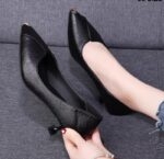 Women’s black flat soft-soled chunky heel work shoes For women, Style Shoes-RV2533