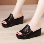 Fashionable & Breathable One-strap Women Shoes, Balanced Heel-RV693 - Image 2