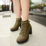 Cross-Strap Short Boots, Chunky Heel Martin Boots For Women, Boot Shoes-RV2181 - Image 4