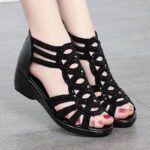 Branded Rhinestone Peep Toe Sandals for Women, Box heel-RV1429
