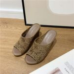 Fashionable & Breathable One-strap Women Shoes, Balanced Heel-RV698 - Image 4