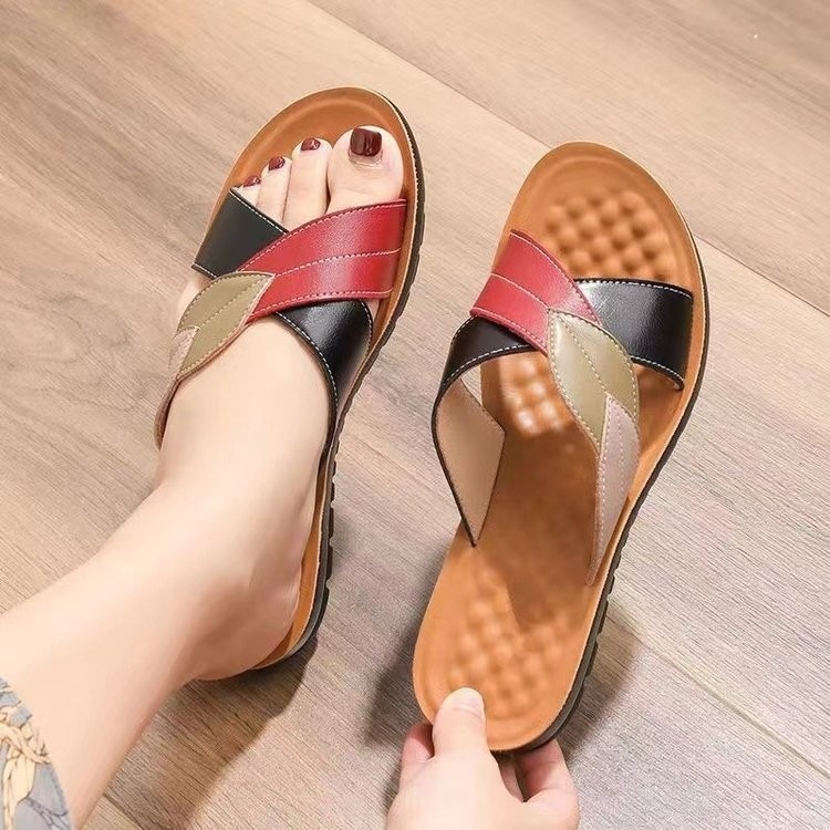 主图-1 Flat-heeled Rubber Slippers/Sandals For Women, Sandal & Slipper-RV30063 - Image 1
