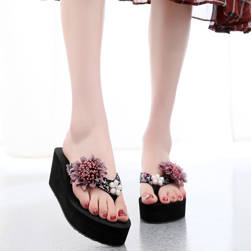 主图-9 Fashionable High-heeled flip-flops For Women, Sandal & Slipper-RV30060 - Image 1