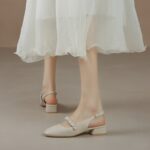 Fairy Style Retro Thick Middle Heeled Shoes For Women, Box Heel-RV1437