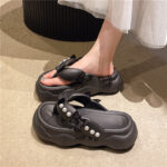 Women’s Chanel-inspired faux pearl butterfly flip-flops, Sandal & Slipper – RV712