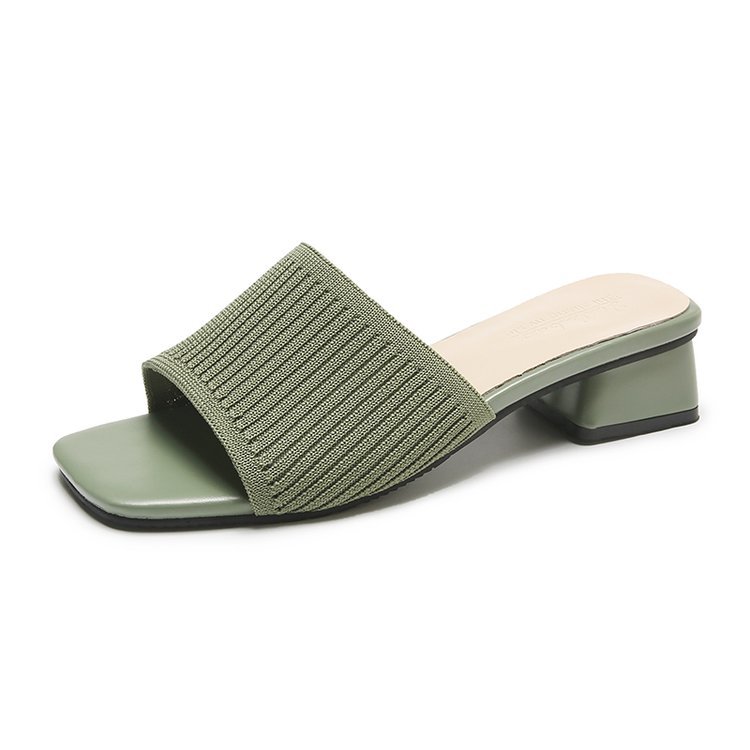 O1CN01urthQh1uC39aPDqzx_!!3073936000-0-cib Korean Style Fly Woven Slippers for Women, Box Heel-RV1428 - Image 1